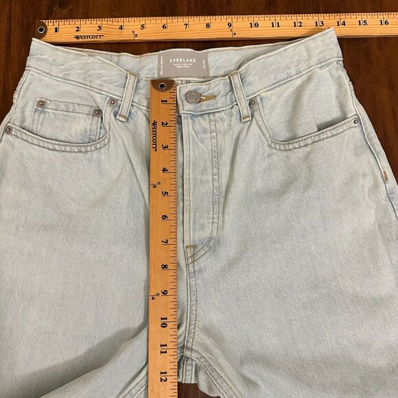 EVERLANE 90s Cheeky Jeans Light Blue Denim Cotton High Rise Cropped - Picture 12 of 14